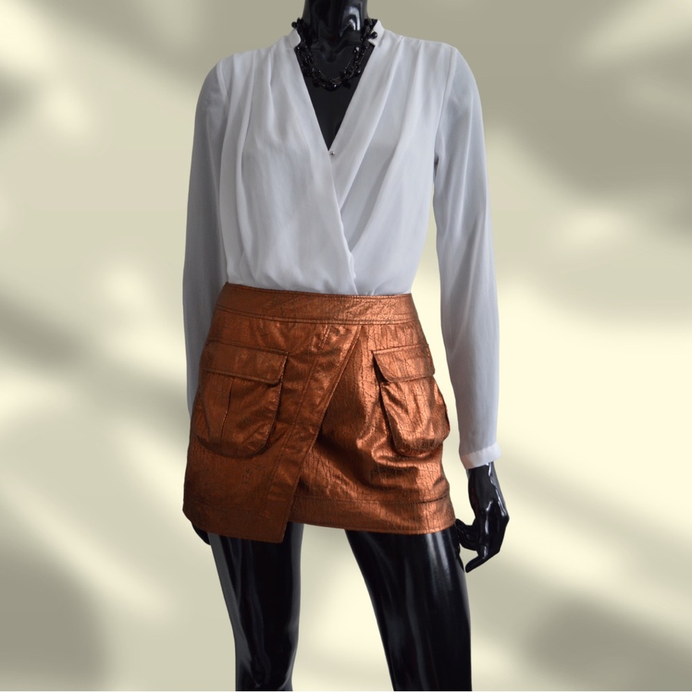 H&M Crackled Metallic Skirt